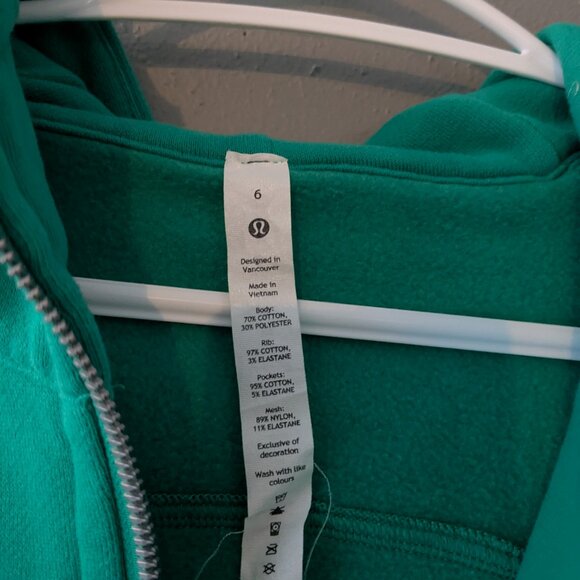 Lululemon Scuba Full-Zip Hoodie Kelly Green - Picture 8 of 9